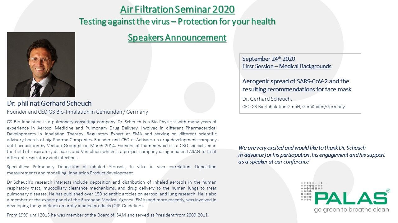 Speakers Announcement Dr. Scheuch